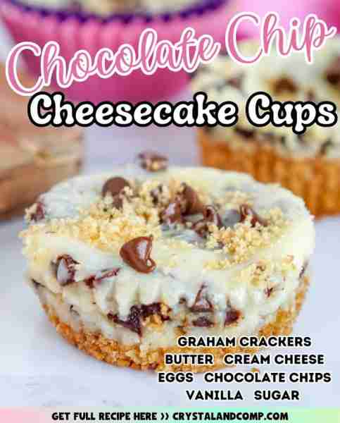 OMG! 🧁 Chocolate Chip Cheesecake Cups! 🧁 Get the Recipe in the Comments now: ⭐ For the Love of ch...