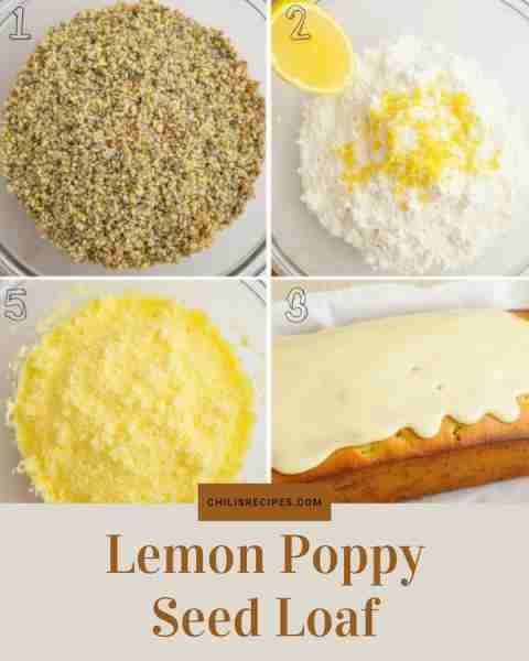Lemon Poppy Seed Loaf Ingredients: Lemon zest and juice Poppy seeds, flour, sugar, eggs Method: Mix,...