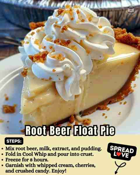 Root Beer Float Pie 🥧 This frozen delight tastes just like the classic treat! 😍 👉 𝗗𝗼𝗻’𝘁 𝗟𝗼𝘀𝗲 𝗧𝗵𝗶𝘀...