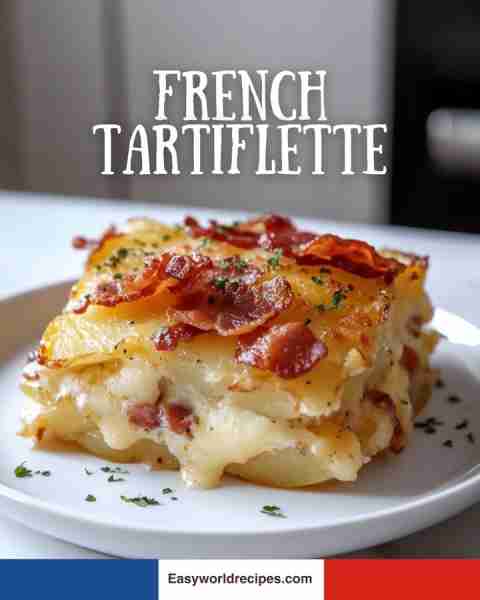 🇫🇷 Tartiflette (Savory Potato Cheese Bake) Creamy potatoes layered with bacon and gooey Reblochon ch...