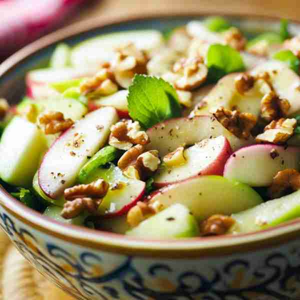 Crunchy Apple and Walnut Salad—A Fresh Bite You’ll Keep Coming Back For! Ingredients: 2 large apples...