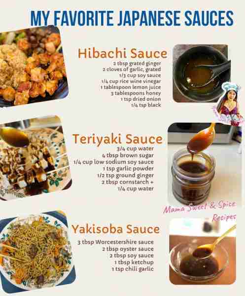 Favorite Japanese-Homemade Sauce Recipes! Hibachi Sauce 2 tbsp grated ginger 2 cloves of garlic, gra...