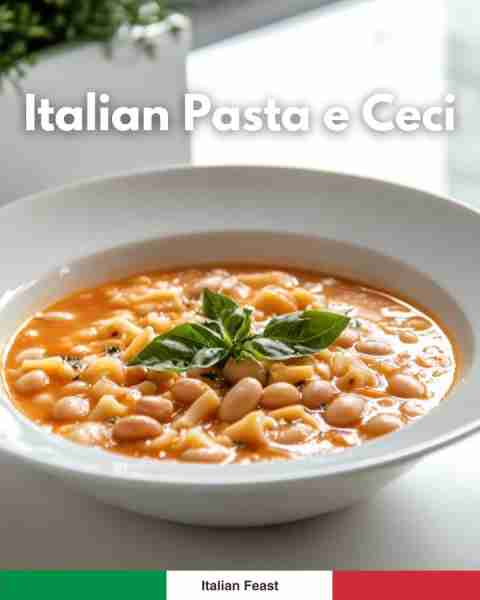 🇮🇹 Pasta e Ceci (Pasta with Chickpeas) A hearty, comforting bowl of pasta and chickpeas simmered in...