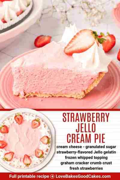 RECIPE - https://www.lovebakesgoodcakes.com/strawberry-jello-cream-pie/ This Strawberry Jello Cream...