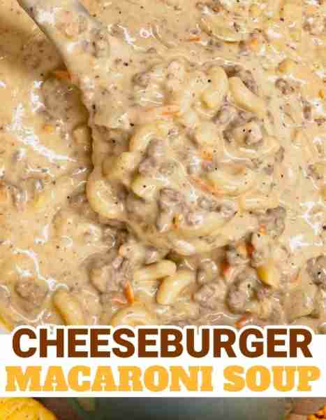 Cheeseburger Macaroni Soup! Check Comments for Full Recipe Ingredients: 1 tablespoon olive oil 2 lbs...
