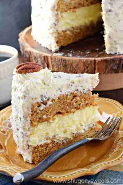 Carrot Cake Cheesecake combines the best of both worlds! RECIPE: https://www.shugarysweets.com/carro...