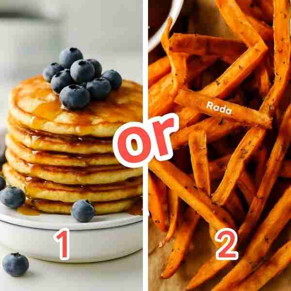 Pancake or Sweet potato fries, One Has To Go. Comment 👇 Pancakes: Soft, fluffy, and warm, pancakes...