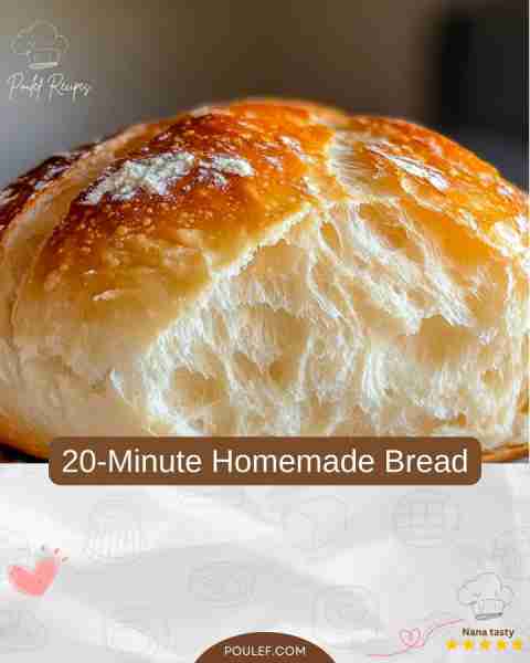 This 20-Minute Homemade Bread is a game changer! 🥖💖 Soft, fluffy, and ready in no time—perfect for...