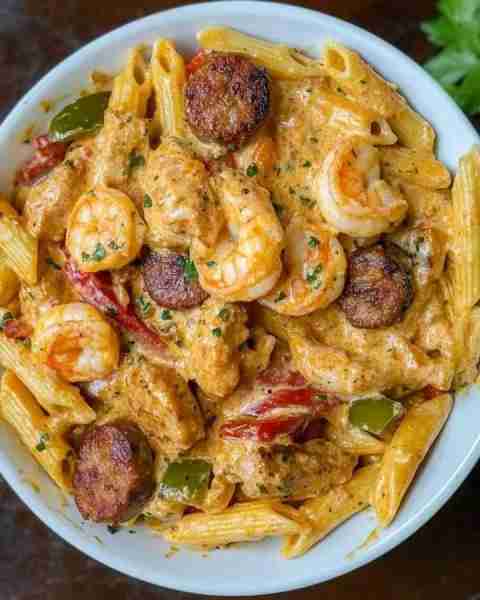 Shrimp and Sausage Pasta 🍤🌭🍝 Ingredients: 1 lb penne pasta (or your preferred pasta) 1 lb shrimp,...