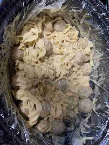 Tonight’s dinner...Crockpot Swedish Meatballs (recipe would look better but I used a crockpot bag fo...