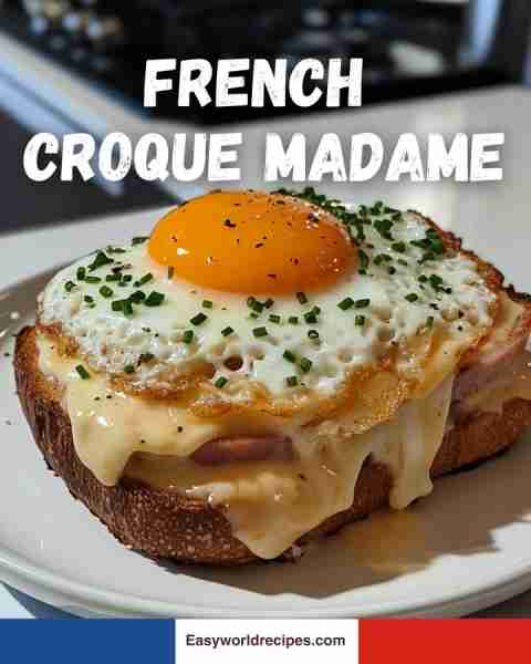 French Croque Madame 🍳 Toasted ham & cheese sandwich with a sunny egg 🇫🇷🍞🧀 recipe in the (C0MM3NT...