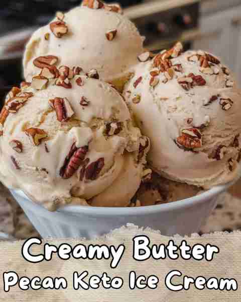 ⬇️ Creamy Butter Pecan Keto Ice Cream 🍦🌰😋⬇️ Treat yourself to this decadently smooth Butter Pecan...