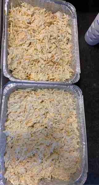 Good ole classic “funeral potatoes” This recipe was: 2 pounds frozen hash browns 1 large can of crea...