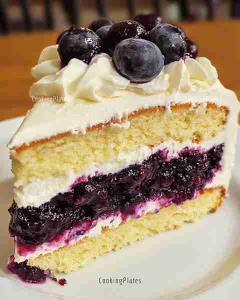 🍋 Lemon Blueberry Cream Cake 🍋 A Light and Luscious Treat Bursting with Bright Citrus and Juicy Be...