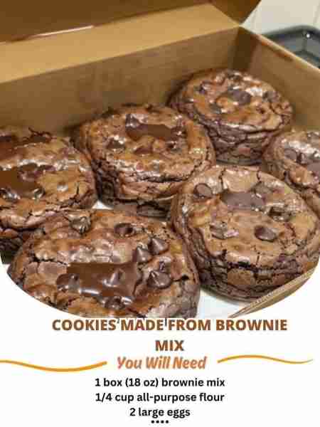Cookies Made From Brownie Mix 😲 DON'T LOSE THIS RECIPE😋❤️ Ingredients: 1 box (18 oz) brownie mix 1...