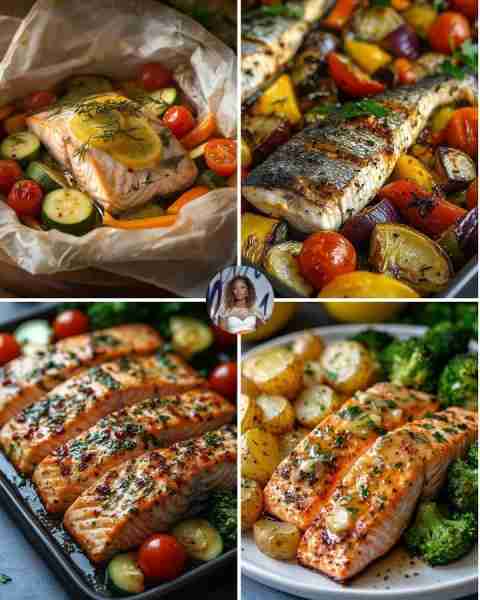 Baked Salmon with Roasted Veggies is a perfect dish for a cozy family dinner! It's simple, healthy,...