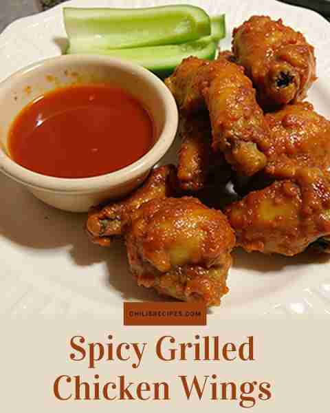 Spicy Grilled Chicken Wings Ingredients: Chicken wings Hot sauce, butter, garlic powder Method: Gril...