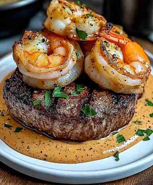 FILET MIGNON & CREAMY CAJUN SHRIMP _ Bold, rich, and restaurant-worthy at home! Ingredients: For the...