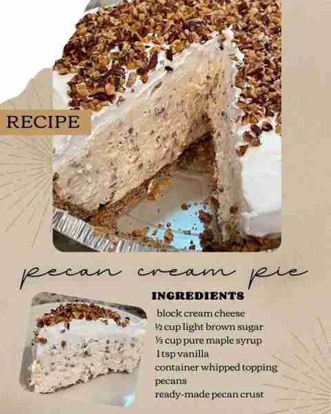 This Pecan Cream Pie is BETTER than regular pecan pie. I think you'll agree. Ingredients: 🥧 block c...