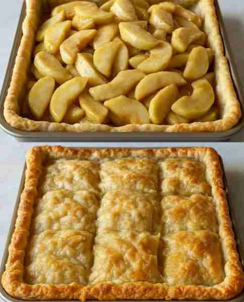 Homemade Apple Slab Pie Recipe "I've been making these for years and people lose their mind over the...