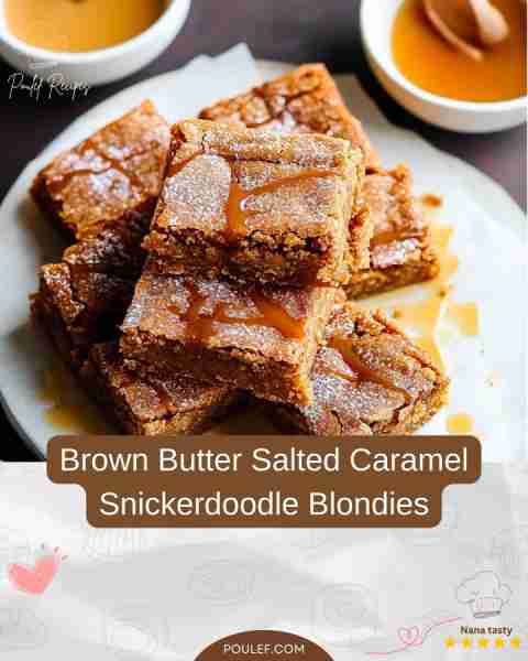 Brown Butter Salted Caramel Snickerdoodle Blondies 🍪 These Brown Butter Salted Caramel Snickerdoodl...
