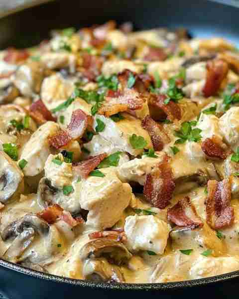 Creamy Chicken Stroganoff with Mushrooms and Golden Onions Ingredients: 1 ½ lbs boneless, skinless c...