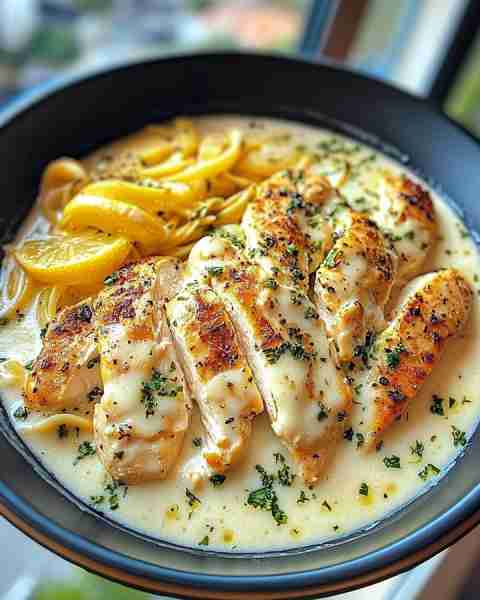 Coconut Lemon Herb Chicken Alfredo 🍋🥥🍝 Ingredients: - 1 pound fettuccine pasta - 2 cups heavy c...