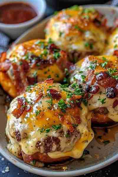 Cheesy Bacon Burger Bake Ingredients: For the Burger Patties: 1 1/2 lbs ground beef (80/20) 1/4 cup...