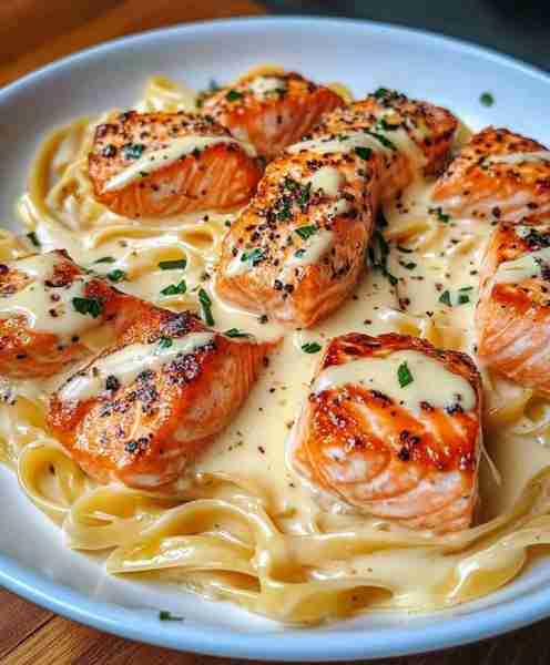 Creamy Garlic Butter Salmon Pasta 🧄🐟🍝 Rich, velvety, and packed with bold salmon flavor! 📝 Ingre...