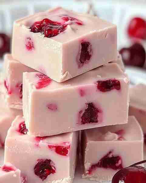 🍒 Maraschino Cherry White Chocolate Fudges Ingredients: 3 cups white chocolate chips 1 can (14 oz)...