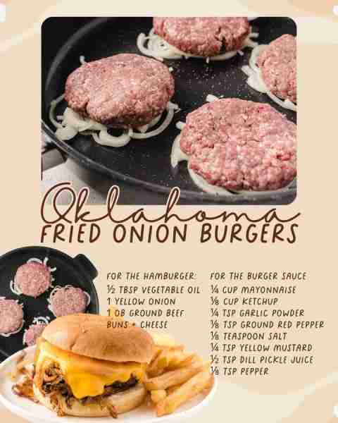Oklahoma Fried Onion Burgers - Check the top comments for the full recipe INGREDIENTS Hamburger ½ ta...