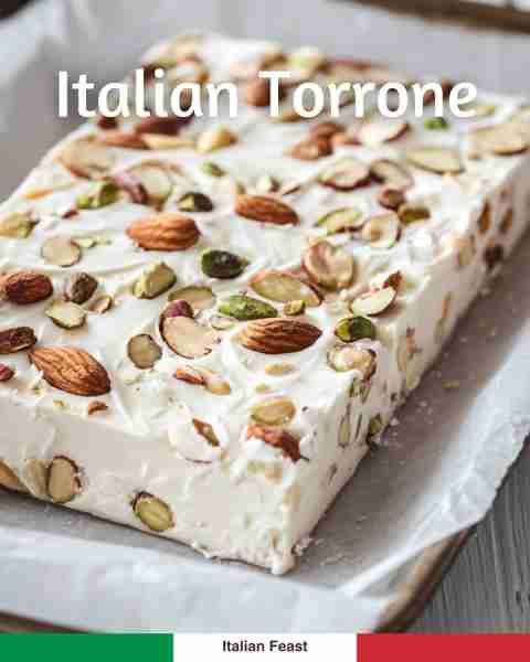 Classic Italian Torrone 🍬 Soft nougat filled with toasted nuts & honey 🇮🇹🌰🍯 recipe in the сoммεητs ⬇