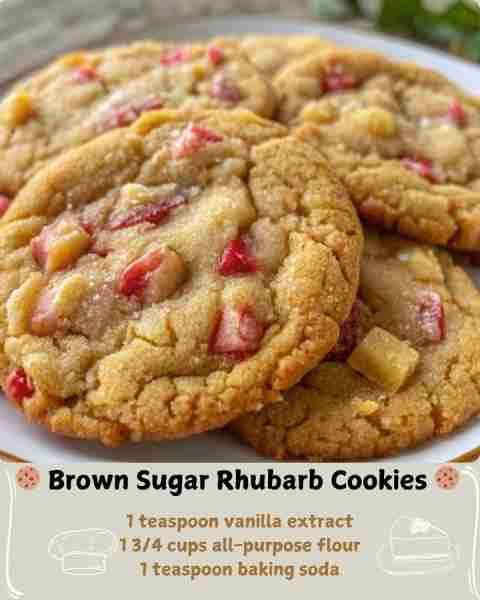🍪 Brown Sugar Rhubarb Cookies 🍪 Ingredients For the Cookies: 1 cup unsalted butter, softened 1 cup...
