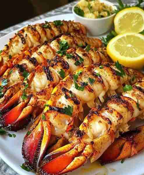 Grilled Lobster Tails 🦞🔥 Deliciously smoky, buttery, and perfect for any special meal. 📝 Ingredie...