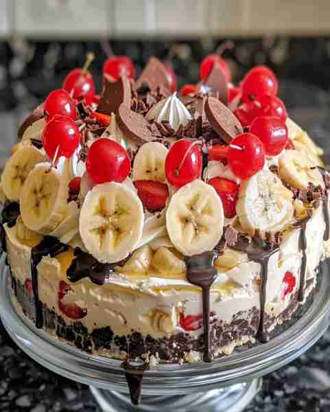 🍌 No Bake Banana Split Cheesecake | Easy Summer Dessert 🍒🍫 Ingredients: 2 cups graham cracker cru...