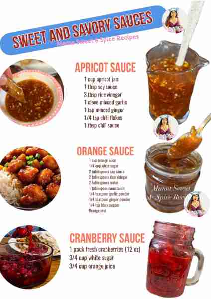 3 - Sweet and Savory Style Sauces Homemade Duck Sauce (Apricot Sauces) Sweet and tangy sauce that is...