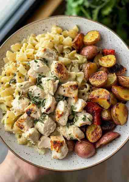 🌰 Creamy Lemon Sage Greek Chicken Alfredo (Seasonal Special) is cozy, comforting, and bursting with...