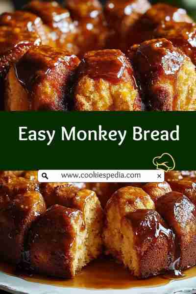 Easy Monkey Bread 4 cans of Pillsbury Biscuits 1/2 cup of melted butter 3/4 cup of packed brown suga...