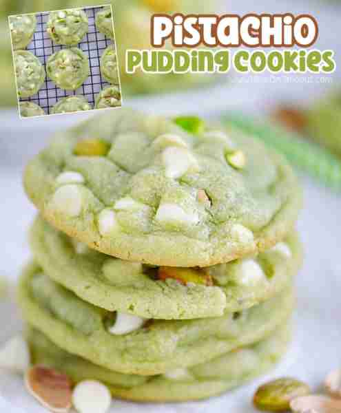 These soft and chewy Pistachio Pudding Cookies feature a delectable blend of nutty pistachios and de...