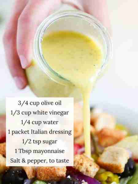The best Olive Garden salad dressing recipe is fresh, zesty and so much better than any store-bought...