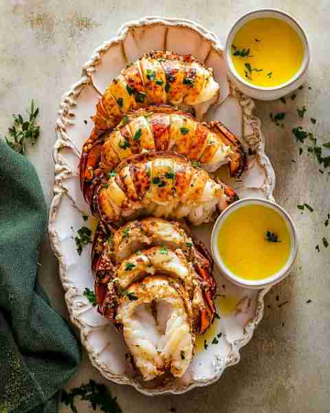 Best Baked Lobster Tails Recipe 🦞🍽️ Ingredients: - 4 lobster tails - 1/2 cup unsalted butter, mel...