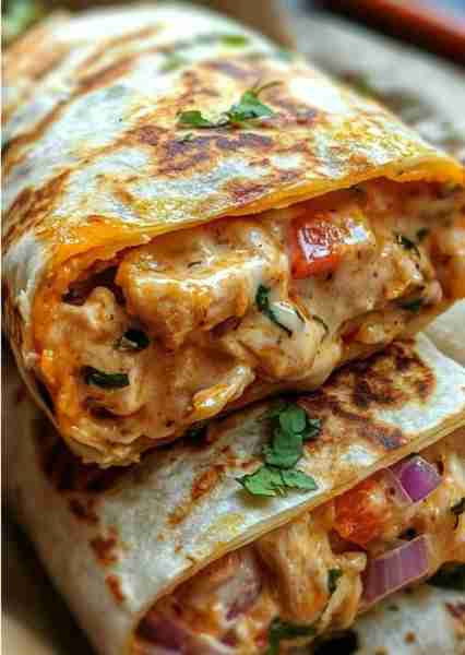 🌯 𝗖𝗵𝗲𝗲𝘀𝘆 𝗚𝗮𝗿𝗹𝗶𝗰 𝗖𝗵𝗶𝗰𝗸𝗲𝗻 𝗪𝗿𝗮𝗽𝘀 - 𝘁𝗲𝗻𝗱𝗲𝗿 𝗰𝗵𝗶𝗰𝗸𝗲𝗻 𝘄𝗿𝗮𝗽𝗽𝗲𝗱 𝗶𝗻 𝗮 𝘀𝗼𝗳𝘁 𝘁𝗼𝗿𝘁𝗶𝗹𝗹𝗮 𝘄𝗶𝘁𝗵 𝗴𝗼𝗼𝗲𝘆 𝗰𝗵𝗲𝗲𝘀𝗲, 𝗴𝗮𝗿𝗹𝗶𝗰...