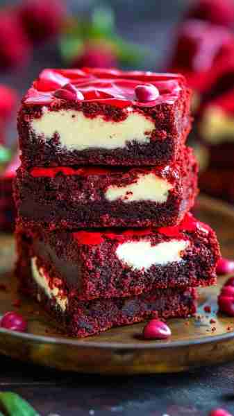 Red Velvet Cream Cheese Brownies Ingredients: For the Red Velvet Brownie Batter: ½ cup unsalted butt...