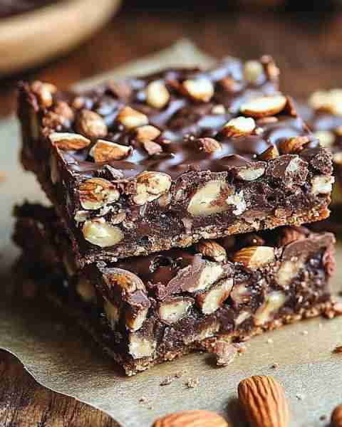 Salted Chocolate Nutty Bars Ingredients: - 2 cups crushed graham crackers or digestive biscuits -...