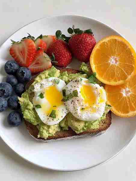Avocado Egg Toast Power Plate 🍳🥑 The best balanced breakfast to kickstart your morning strong! 📝...