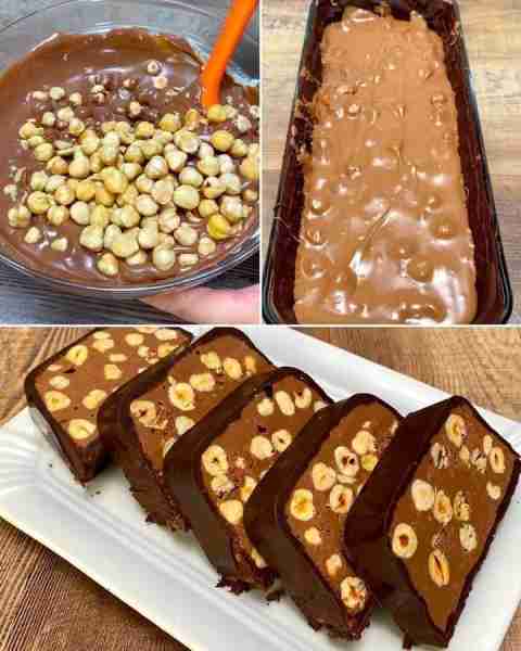 Dark chocolate cake with hazelnuts