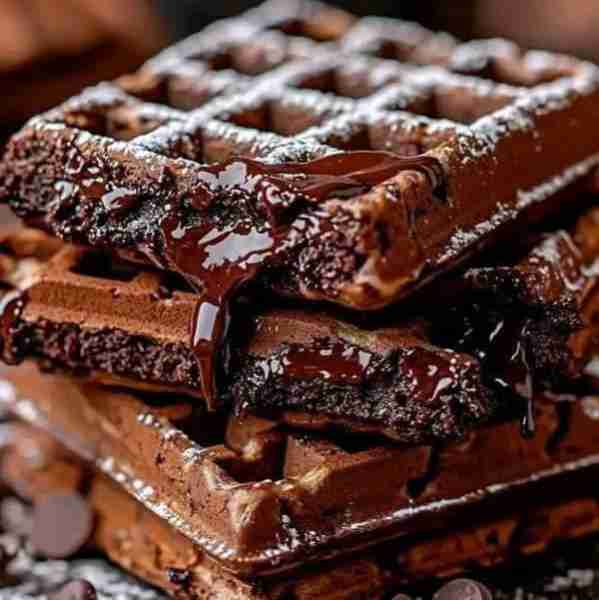 🍩 Brownie Waffles Fondant Way: A Chocolate Explosion! 🍫🔥 Ingredients : 200g of dark chocolate 100...