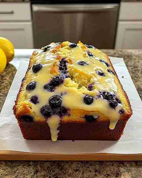 Lemon Blueberry Yogurt Loaf 🍋🫐 This Lemon Blueberry Yogurt Loaf is a burst of sunshine in every bi...