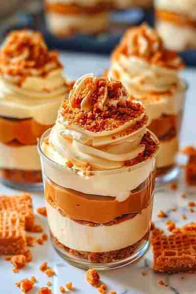Decadent Biscoff Layered Cheesecake Cups Ingredients: For the Crust Layer: 1½ cups Biscoff cookies,...