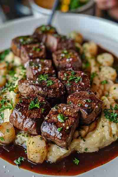 Get ready for a comforting meal that’s bursting with flavor! These Garlic Butter Steak Bites paired...